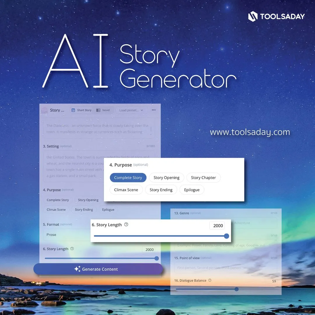 Poster for AI Story Generator Tool